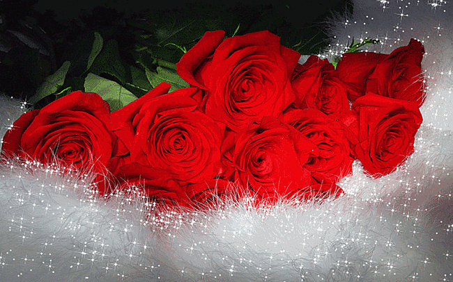 Мерцающие розы~Цветы анимация