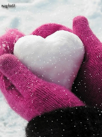 Сердце из снега - Валентинки открытки