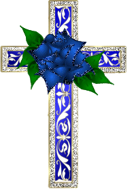 Крест с синей розой~Религия в картинках