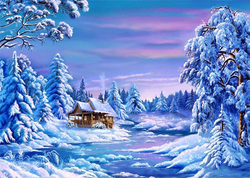 Голубая зима - Зима картинки