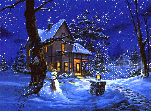 Зима, снеговик анимация~Зима. Картинки