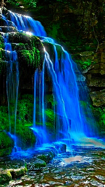 Синий водопад~Анимационные мерцающие картинки