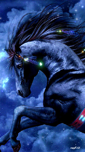 Синий конь~Картинки животных
