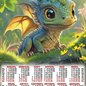 Календарь на год Дракона 2024
