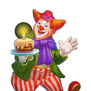 Клоун с тортом на день Рождения - С Днем Рождения