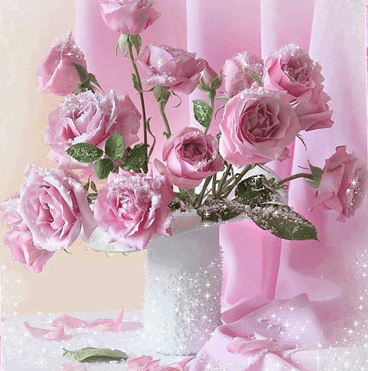 Розовый букет - Цветы анимация