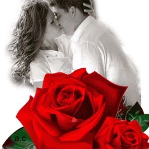 Влюбленная пара и роза