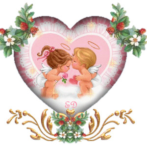 Валентинка с ангелочками - День Святого Валентина 14 февраля