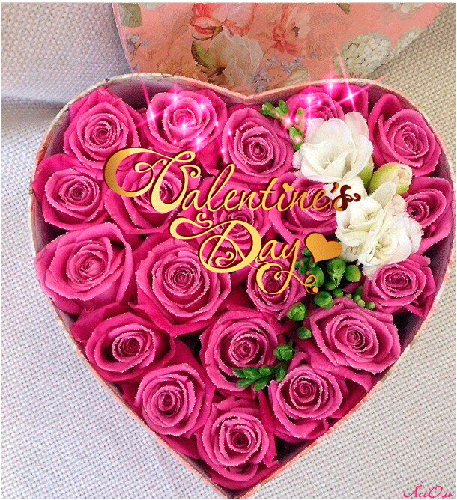 Сердце из роз на День Святого Валентина
