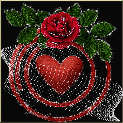 Сердце и роза - Анимационные блестящие картинки GIF