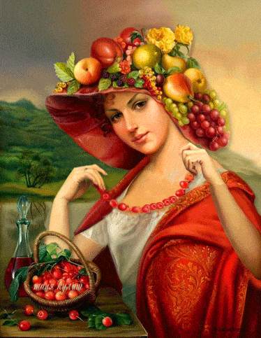Девушка и фрукты