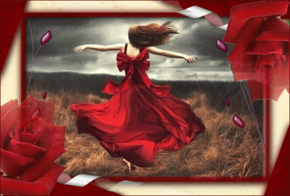 девушка в красном платье - Девушки арт, gif скачать бесплатно