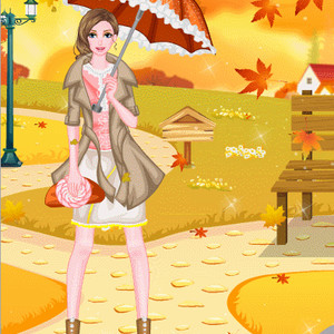 Девушка осень с зонтом