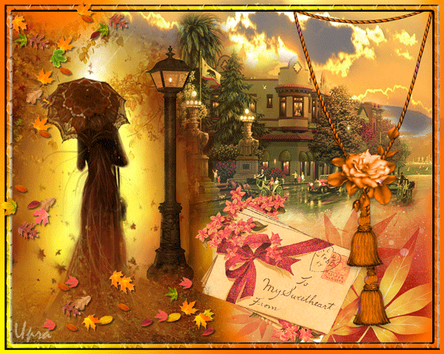 Осенний коллаж - Анимационные блестящие картинки GIF