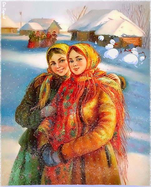Славянские красавицы зимой