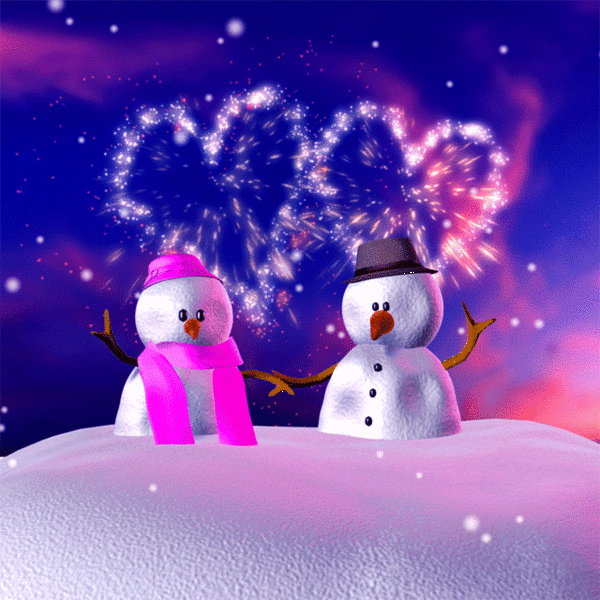 Влюбленные Снеговики - Зима картинки