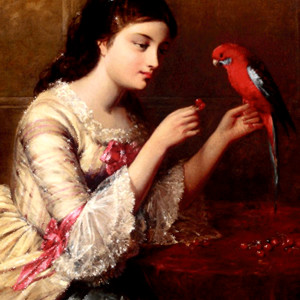 Девушка с попугаем