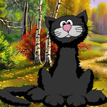 Анимация черный кот