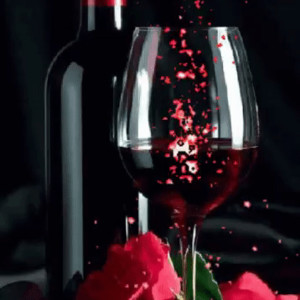 Красное вино и розы