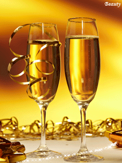 Шампанское в бокалах - Новогодние картинки на телефон