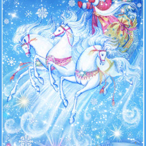 Дед Мороз в санях с лошадьми картинки