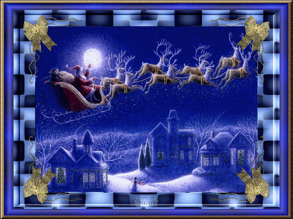 Санта-Клаус на оленях