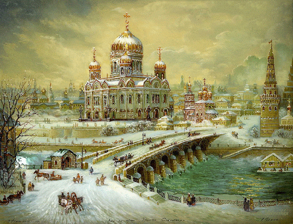 Старая Москва в Федоскинских миниатюрах