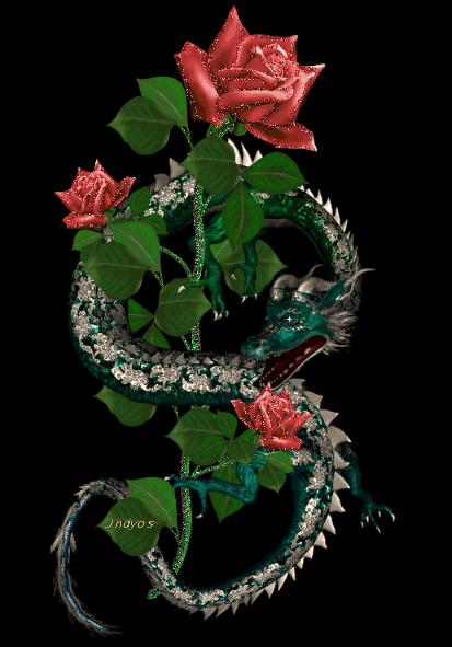 Дракон и роза анимация - Фото животных