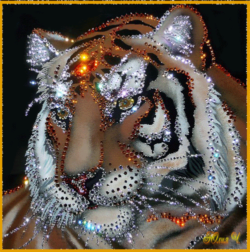 Оригинальное изображение тигра - Анимационные блестящие картинки GIF