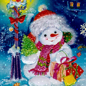 Новогодние открытки Снеговик