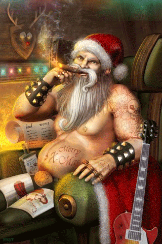 Прикольный Санта-Клаус