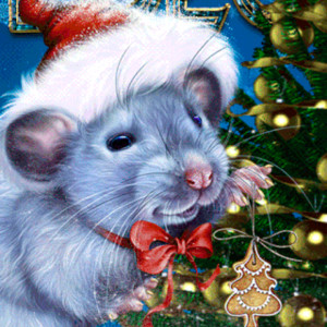 Гифка с Новогодней крысой