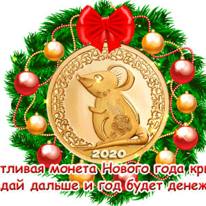 Счастливая монета нового года крысы